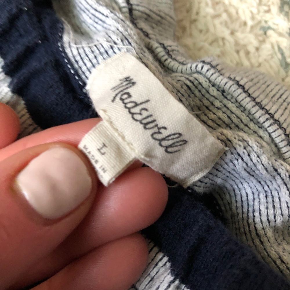 Madewell Soft Stretch Stripe Sweatshirt Top - Picture 7 of 8